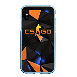 Чехол iPhone XS Max матовый CSGO orange style, цвет: 3D-голубой