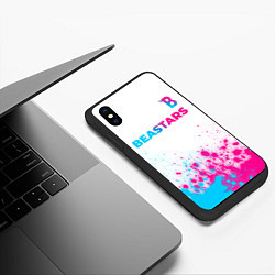 Чехол iPhone XS Max матовый Beastars neon gradient style: символ сверху, цвет: 3D-черный — фото 2