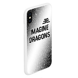 Чехол iPhone XS Max матовый Imagine Dragons glitch на светлом фоне: символ све, цвет: 3D-белый — фото 2