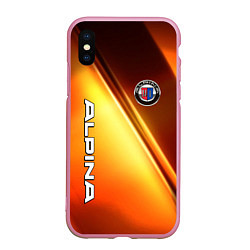 Чехол iPhone XS Max матовый Alpina - теплое свечение, цвет: 3D-розовый