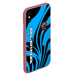 Чехол iPhone XS Max матовый Alpina - blue colors, цвет: 3D-малиновый — фото 2