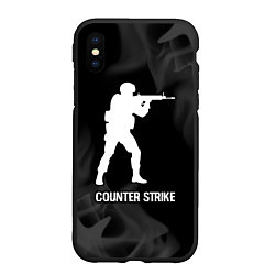 Чехол iPhone XS Max матовый Counter Strike glitch на темном фоне, цвет: 3D-черный
