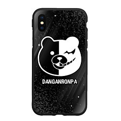 Чехол iPhone XS Max матовый Danganronpa glitch на темном фоне, цвет: 3D-черный