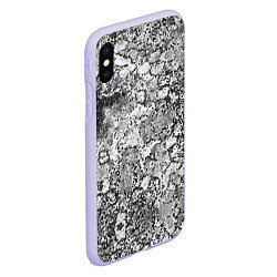 Чехол iPhone XS Max матовый Черно-белый мозаичный узор, цвет: 3D-светло-сиреневый — фото 2