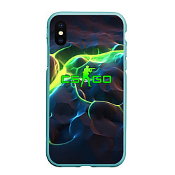 Чехол iPhone XS Max матовый CSGO green neon, цвет: 3D-мятный