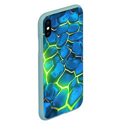 Чехол iPhone XS Max матовый Green blue neon, цвет: 3D-мятный — фото 2