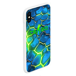 Чехол iPhone XS Max матовый CSGO green blue neon, цвет: 3D-белый — фото 2