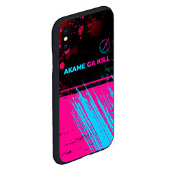 Чехол iPhone XS Max матовый Akame ga Kill - neon gradient: символ сверху, цвет: 3D-черный — фото 2