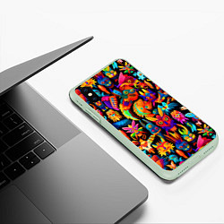 Чехол iPhone XS Max матовый Мифические монстрики, цвет: 3D-салатовый — фото 2