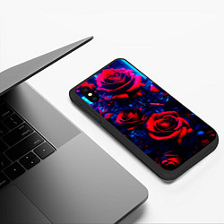 Чехол iPhone XS Max матовый Красные розы cuberpank, цвет: 3D-черный — фото 2