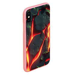 Чехол iPhone XS Max матовый Красные плиты с лавой, цвет: 3D-баблгам — фото 2