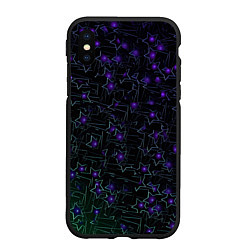 Чехол iPhone XS Max матовый Звездные сети, цвет: 3D-черный