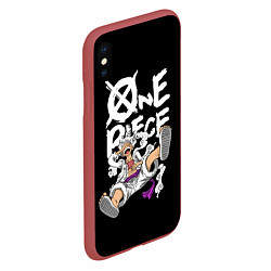 Чехол iPhone XS Max матовый One piece - gear 5 luffy, цвет: 3D-красный — фото 2