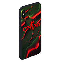 Чехол iPhone XS Max матовый CSGO red green texture, цвет: 3D-черный — фото 2