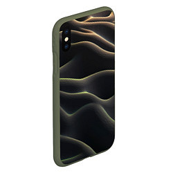 Чехол iPhone XS Max матовый Объемная темная текстура, цвет: 3D-темно-зеленый — фото 2