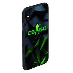 Чехол iPhone XS Max матовый CSGO green texture logo, цвет: 3D-черный — фото 2