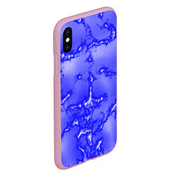 Чехол iPhone XS Max матовый Темно-синий мотив, цвет: 3D-розовый — фото 2