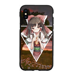 Чехол iPhone XS Max матовый Touhou Project Reimu, цвет: 3D-черный