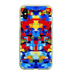 Чехол iPhone XS Max матовый Colorful abstraction - vogue - paint, цвет: 3D-салатовый