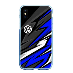 Чехол iPhone XS Max матовый Volkswagen - Синяя абстракция, цвет: 3D-голубой