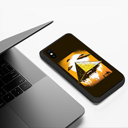 Чехол iPhone XS Max матовый Pyramid launch, цвет: 3D-черный — фото 2