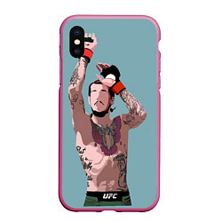 Чехол iPhone XS Max матовый Suga sean omelly, цвет: 3D-малиновый