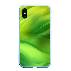 Чехол iPhone XS Max матовый Green lighting background, цвет: 3D-голубой