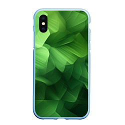 Чехол iPhone XS Max матовый Green lighting background, цвет: 3D-голубой