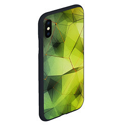 Чехол iPhone XS Max матовый Зеленая текстура объемная, цвет: 3D-черный — фото 2