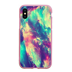 Чехол iPhone XS Max матовый Яркая футболка кислота, цвет: 3D-розовый