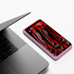 Чехол iPhone XS Max матовый Пластик красно-черный, цвет: 3D-розовый — фото 2