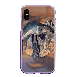 Чехол iPhone XS Max матовый Touhou Project Мариса, цвет: 3D-светло-сиреневый