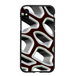 Чехол iPhone XS Max матовый Объемная сеть, цвет: 3D-черный