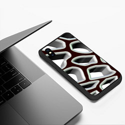 Чехол iPhone XS Max матовый Объемная сеть, цвет: 3D-черный — фото 2