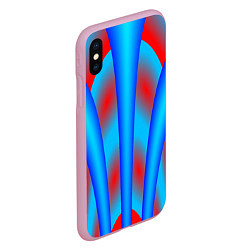 Чехол iPhone XS Max матовый Сине-красные, цвет: 3D-розовый — фото 2