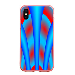 Чехол iPhone XS Max матовый Сине-красные, цвет: 3D-баблгам