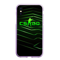 Чехол iPhone XS Max матовый CS GO dark green, цвет: 3D-сиреневый