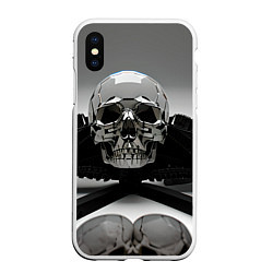 Чехол iPhone XS Max матовый Полированный череп, цвет: 3D-белый