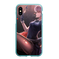 Чехол iPhone XS Max матовый Touhou Project Сакуя Izayoi, цвет: 3D-мятный