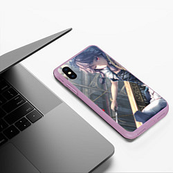 Чехол iPhone XS Max матовый Touhou Project Сакуя Izayoi, цвет: 3D-сиреневый — фото 2