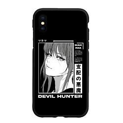 Чехол iPhone XS Max матовый Стильная Макима - Человек бензопила, цвет: 3D-черный