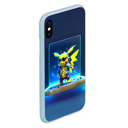 Чехол iPhone XS Max матовый Крутой Пикачу, цвет: 3D-голубой — фото 2