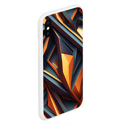 Чехол iPhone XS Max матовый Разноцветная 3D геометрия узоров метавселенной, цвет: 3D-белый — фото 2