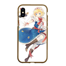 Чехол iPhone XS Max матовый Touhou Project Алиса Маргатройд, цвет: 3D-коричневый