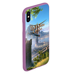 Чехол iPhone XS Max матовый Врата Балдура - Baldurs Gate 3, цвет: 3D-фиолетовый — фото 2