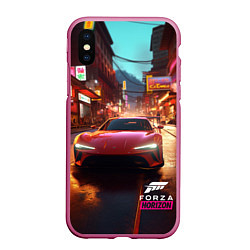 Чехол iPhone XS Max матовый Forza Horizon Tokio, цвет: 3D-малиновый