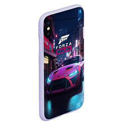 Чехол iPhone XS Max матовый Forza night racing, цвет: 3D-светло-сиреневый — фото 2