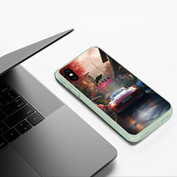 Чехол iPhone XS Max матовый Forza Horizon racing game, цвет: 3D-салатовый — фото 2