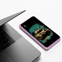 Чехол iPhone XS Max матовый Танк т54, цвет: 3D-сиреневый — фото 2