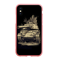 Чехол iPhone XS Max матовый Русский танк т54